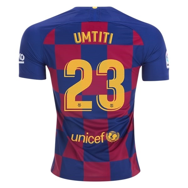 Camiseta Barcelona NO.23 Umtiti 1ª Kit 2019 2020 Azul Rojo